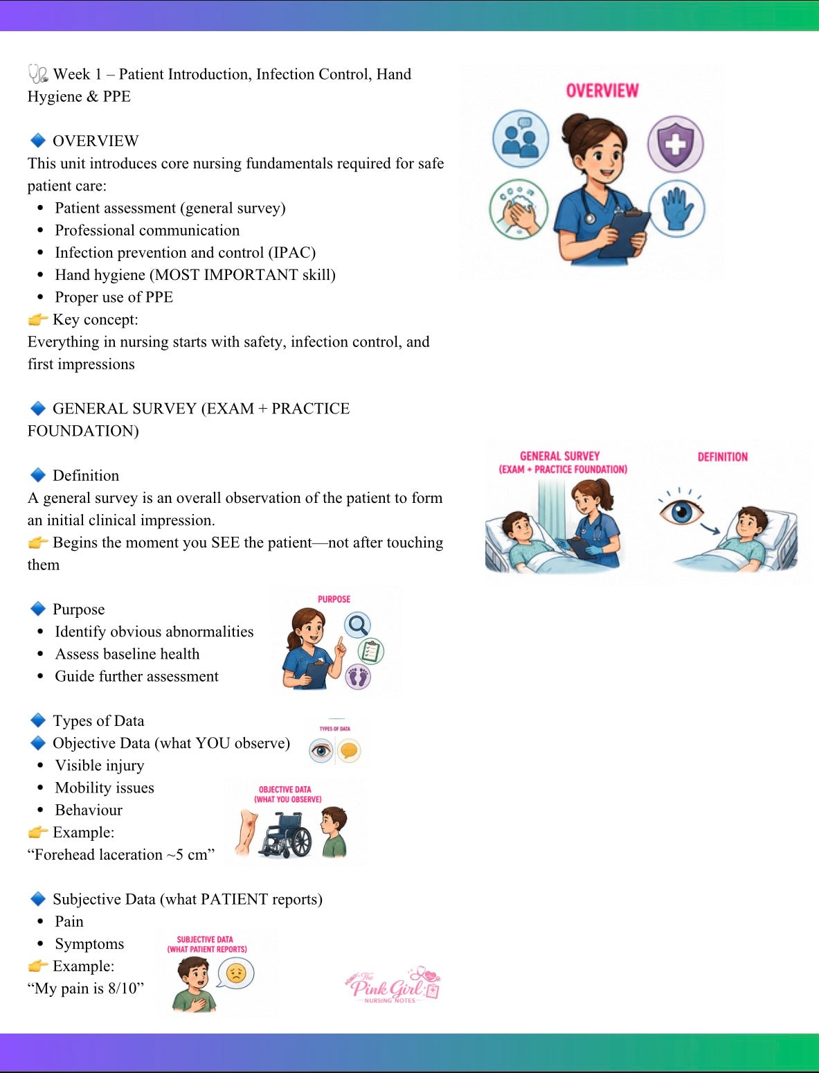 🎀 Clinicals Volume 1 — Pink Girl Nursing Notes 💉☁️